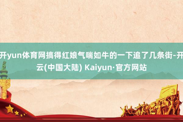 开yun体育网搞得红娘气喘如牛的一下追了几条街-开云(中国大陆) Kaiyun·官方网站