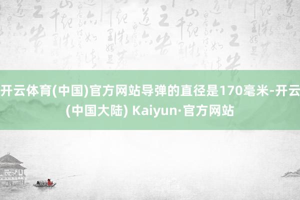 开云体育(中国)官方网站导弹的直径是170毫米-开云(中国大陆) Kaiyun·官方网站