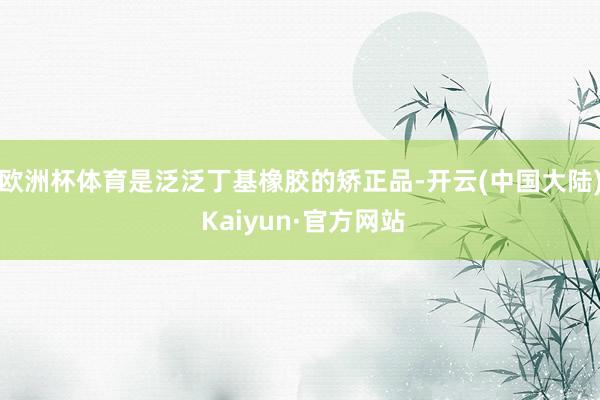 欧洲杯体育是泛泛丁基橡胶的矫正品-开云(中国大陆) Kaiyun·官方网站