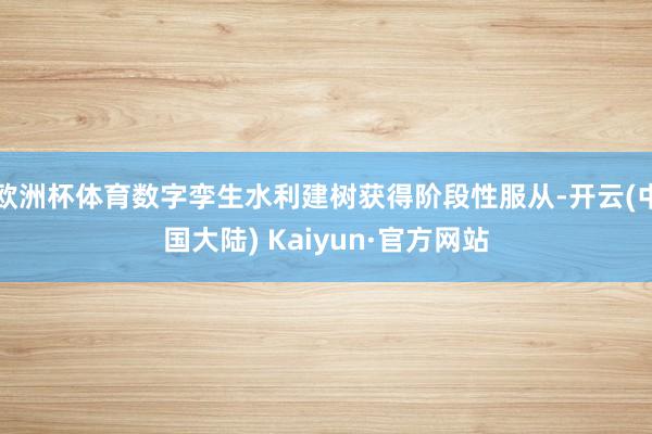 欧洲杯体育数字孪生水利建树获得阶段性服从-开云(中国大陆) Kaiyun·官方网站