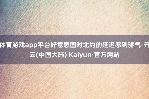 体育游戏app平台好意思国对北约的延迟感到骄气-开云(中国大陆) Kaiyun·官方网站