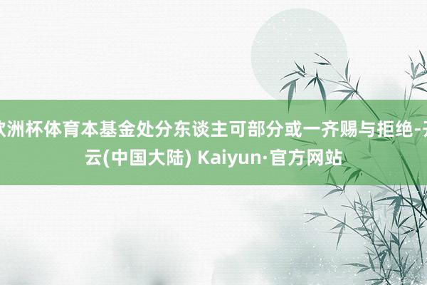 欧洲杯体育本基金处分东谈主可部分或一齐赐与拒绝-开云(中国大陆) Kaiyun·官方网站