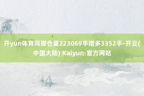 开yun体育网握仓量223069手增多3352手-开云(中国大陆) Kaiyun·官方网站