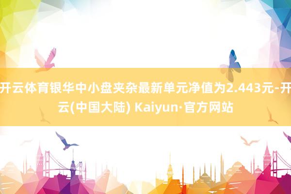 开云体育银华中小盘夹杂最新单元净值为2.443元-开云(中国大陆) Kaiyun·官方网站