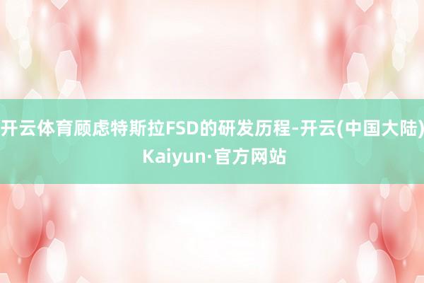 开云体育顾虑特斯拉FSD的研发历程-开云(中国大陆) Kaiyun·官方网站